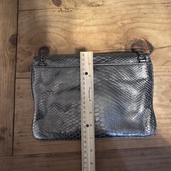 Michael Kors Parker Medium Metallic Snake-Embossed Leather Shoulder Bag - Picture 9 of 10